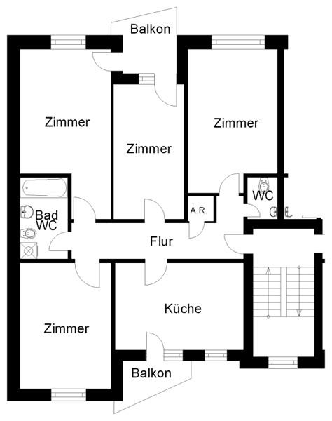 Thumbnail-Studenten aufgepasst! WG-geeignete 4 Zi.-Wohnung mit Einbauküche!