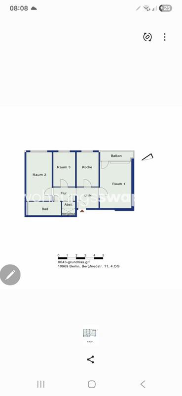 Thumbnail-Wohnungsswap - 3 Zimmer, 72 m² - Bergfriedstraße, Kreuzberg, Berlin