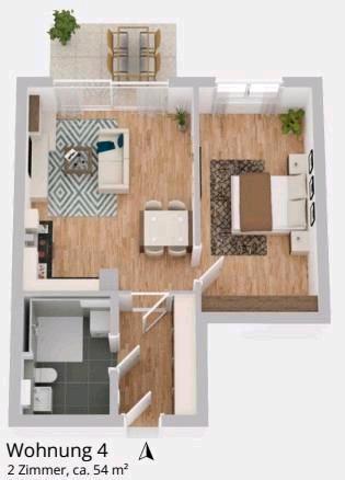 Thumbnail-Erstbezug: 2-Zimmer-Wohnung mit Garten und PKW-Stellplatz