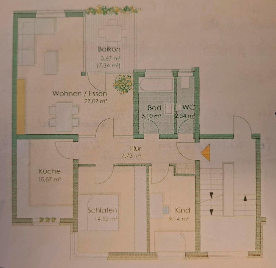 Thumbnail-Helle 3 Zimmerwohnung mit Südbalkon in Lüstringen