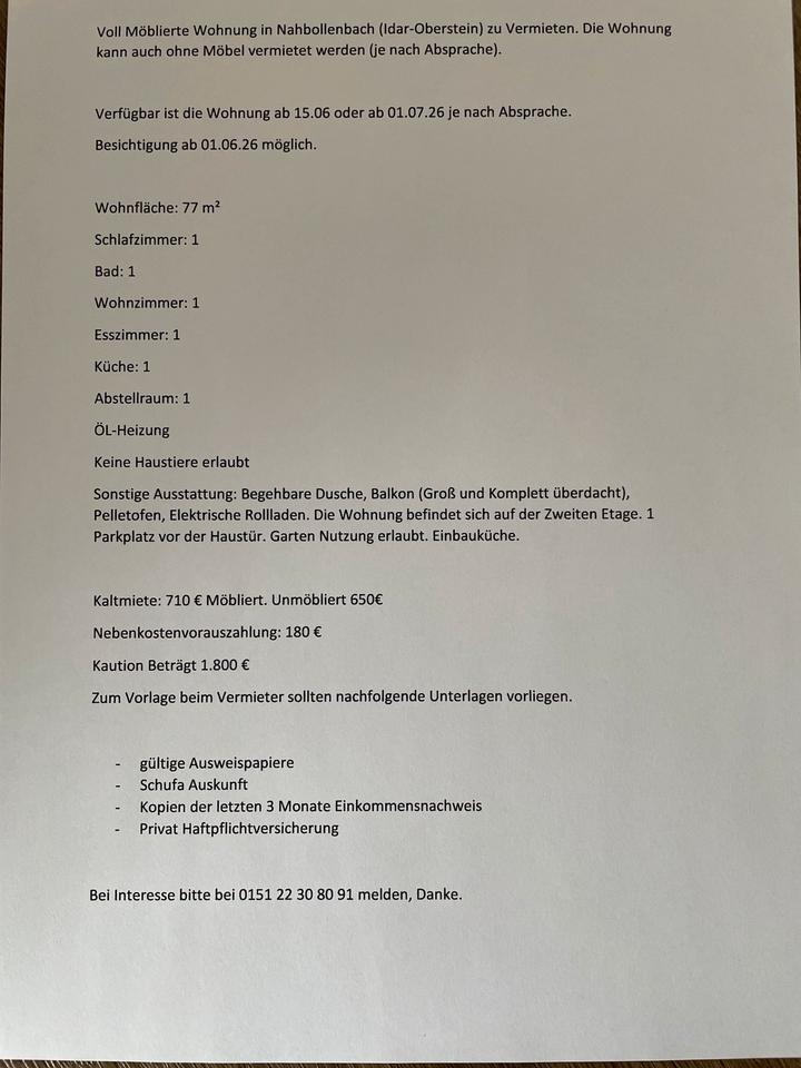 Thumbnail-Wohnung in Nahbollenbach