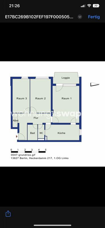 Thumbnail-Wohnungsswap - 3 Zimmer, 77 m² - Heckerdamm, Berlin