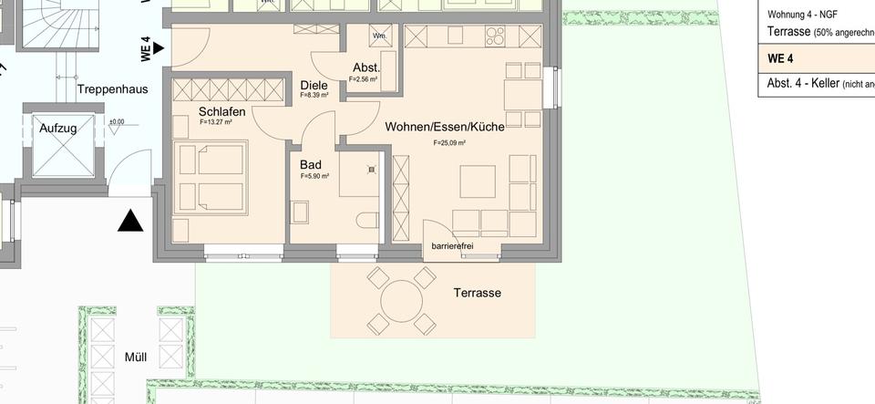 Thumbnail-Neubauwohnung Erdgeschoss mit Garten, 60qm, 2 Zimmer -AB MAI 2026