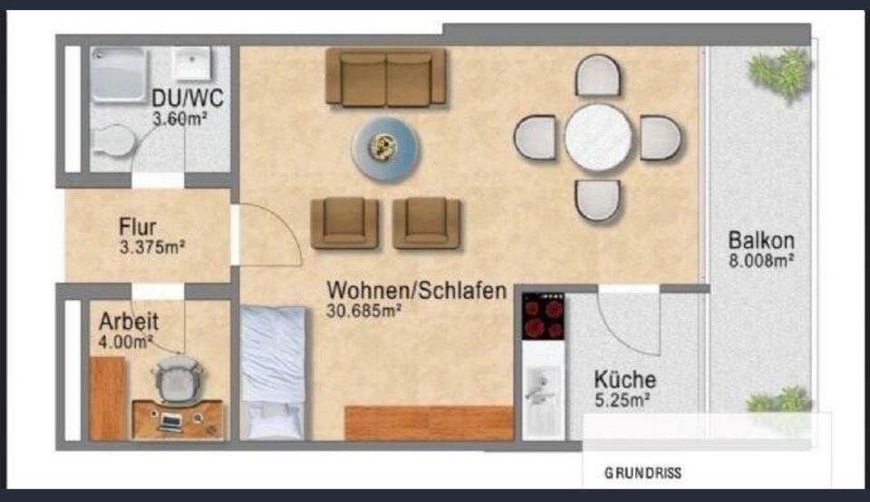 Thumbnail-1,5-Zimmer-Wohnung in Schweinfurt bezugsfertig ab 01.02.2026