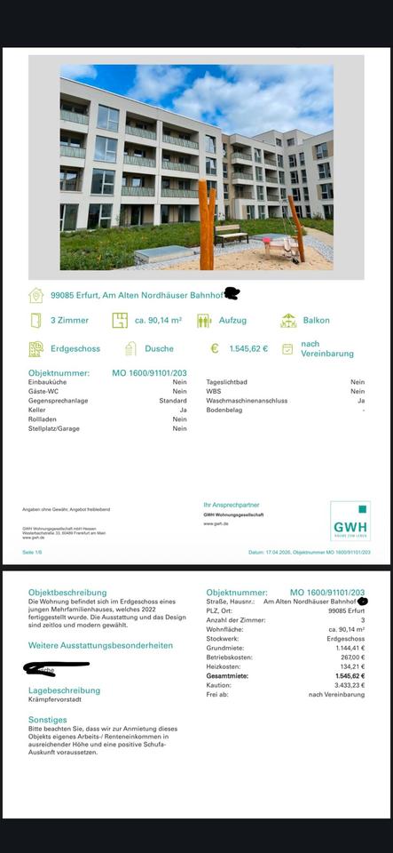 Thumbnail-3 Raum Wohnung 3 Zimmer Wohnung