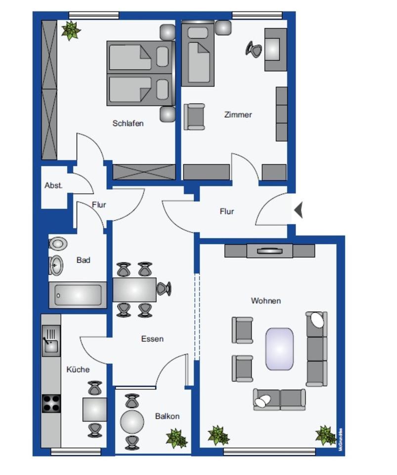 Thumbnail-Schöne 4-Zimmer Wohnung mit Balkon in Dortmund