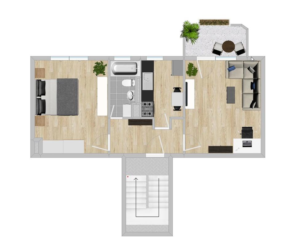 Thumbnail-2-Raum-Erdgeschoss-Wohnung in Gröba
