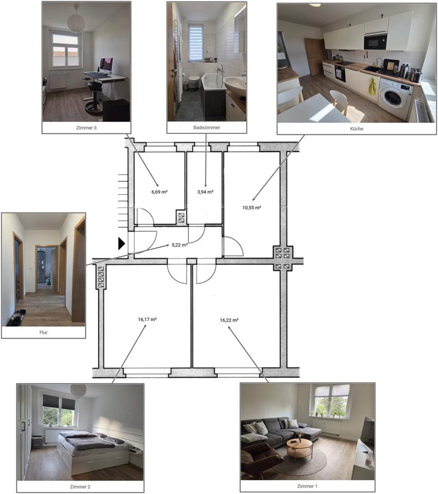 Thumbnail-2,5-Zimmer-Wohnung mit Einbauküche und Möblierung in Spremberg