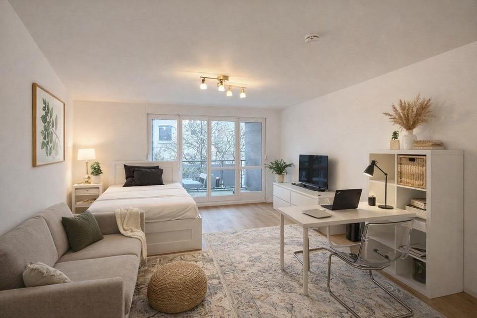 Thumbnail-Moderne, voll möblierte 1,5-Zimmer-Wohnung mit Balkon & Stellplatz in zentraler Lage (Eberhardshof))