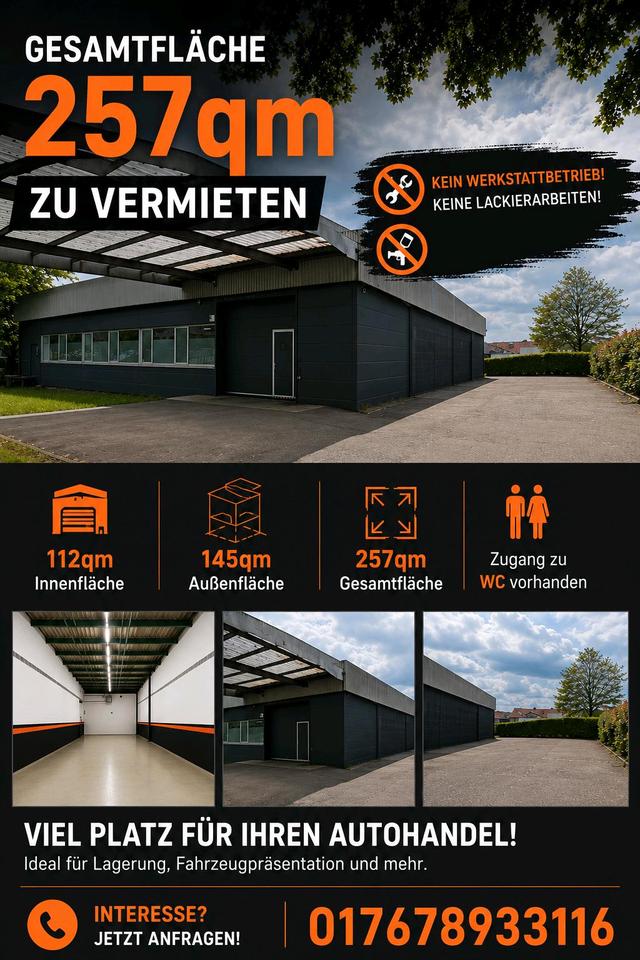 Thumbnail-Gewerbefläche Halle Autohandel zu vermieten (257qm) in Wernau