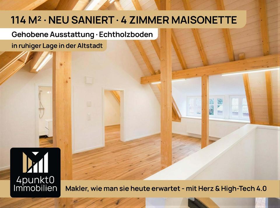 Thumbnail-Hochwertig saniert: 4-Zimmer-Maisonette, ca. 114 m², Balkon, 2 Bäder, Eichenholzböden