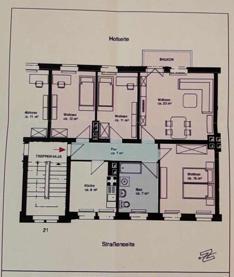 Thumbnail-4 Raum-Mietwohnung