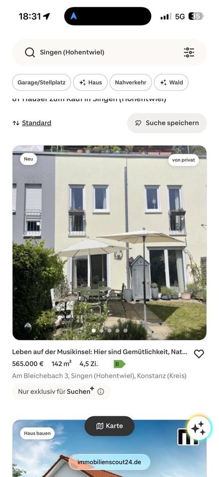 Thumbnail-Privatverkauf Reihenhaus in Singen Natur Kultur Stadt