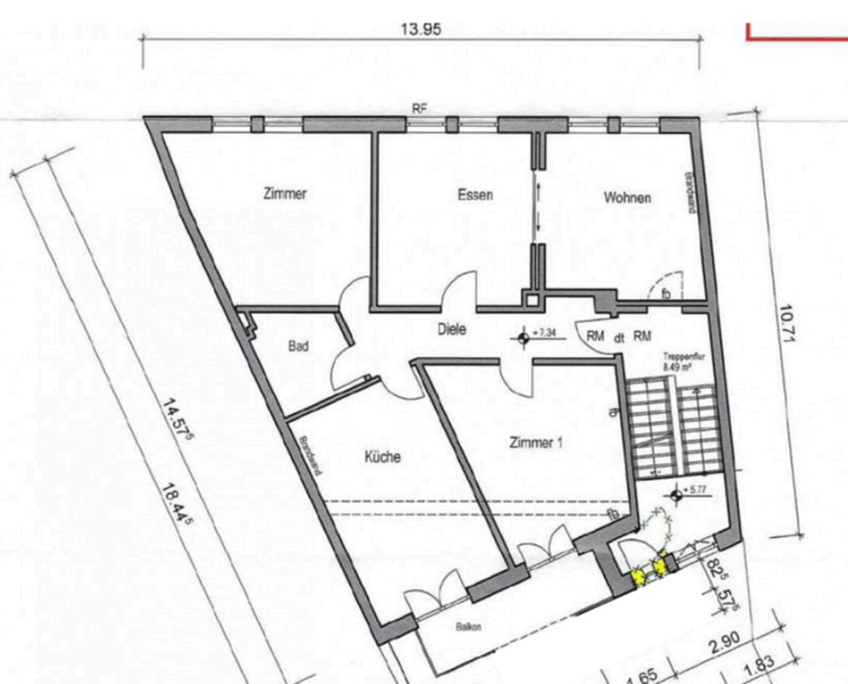 Thumbnail-3,5-Zimmer-Wohnung 108m² im Zentrum von Wermelskirchen mit Balkon