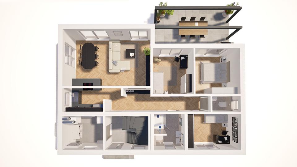 Thumbnail-Luxuriöse Neubau-EG-Wohnung (Erstbezug) in Wenigunstadt - 97qm