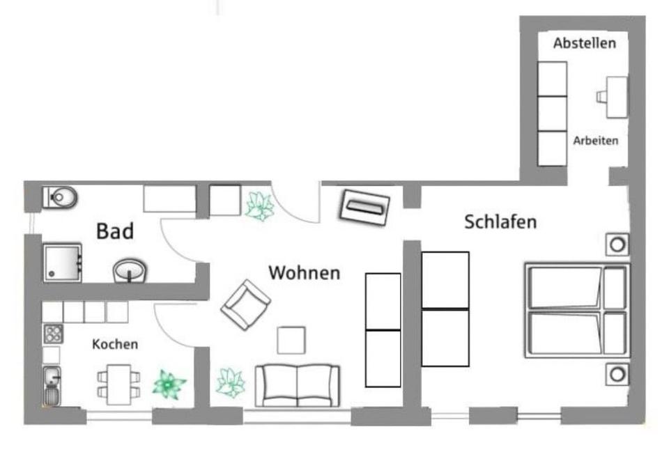 Thumbnail-Gemütliche 2-Zimmer-Souterrainwohnung mit Stellplatz