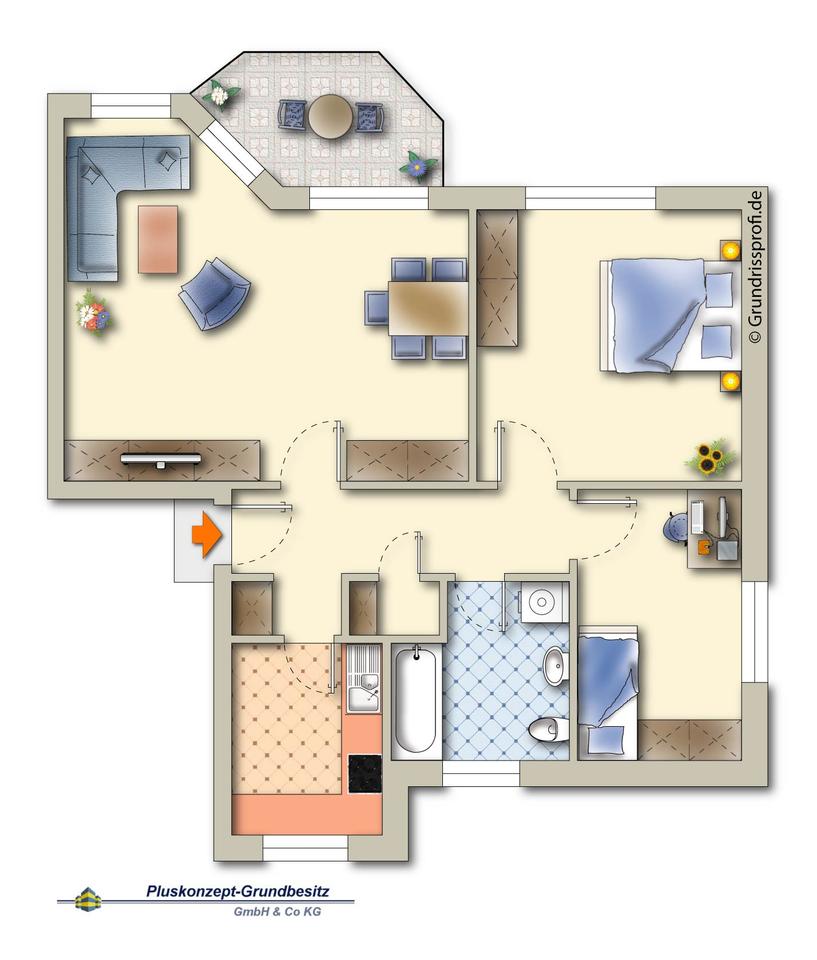 Thumbnail-Helle 3-Zimmer-Wohnung mit Terrasse und Einbauküche in Schneverdingen