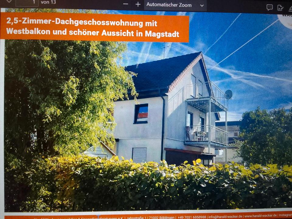 Thumbnail-2,5 DG Wohnung mit Balkon in Magstadt zu verkaufen!!