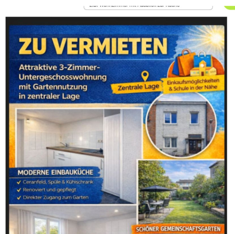 Thumbnail-3 ZKB · ca. 62 m² · Reihenhaus · Garten, Souterrain , NÄHE WATERFRONT