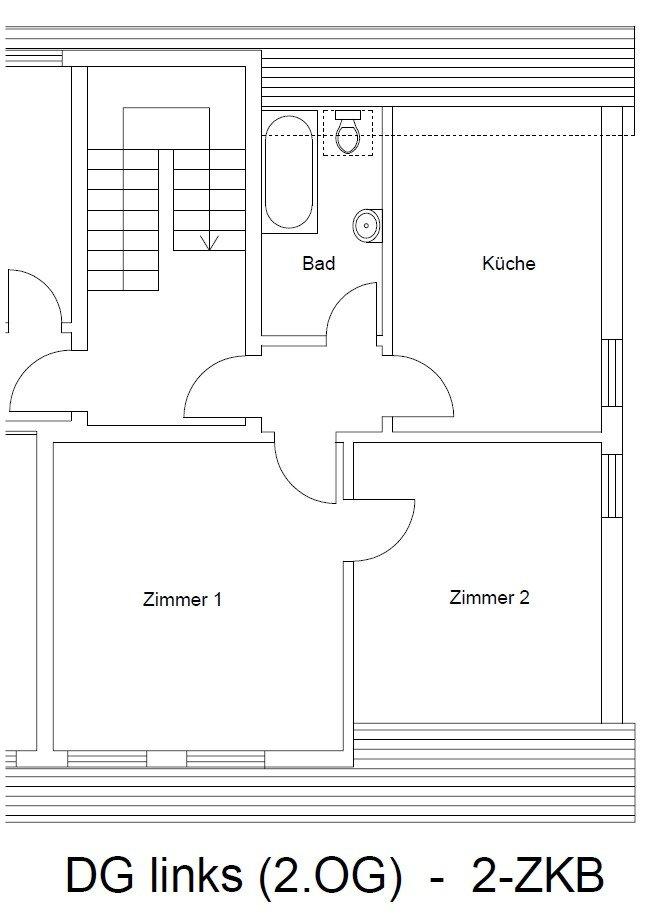 Thumbnail-Schöne Dachgeschosswohnung in Bad Salzuflen 2-Zimmer KB