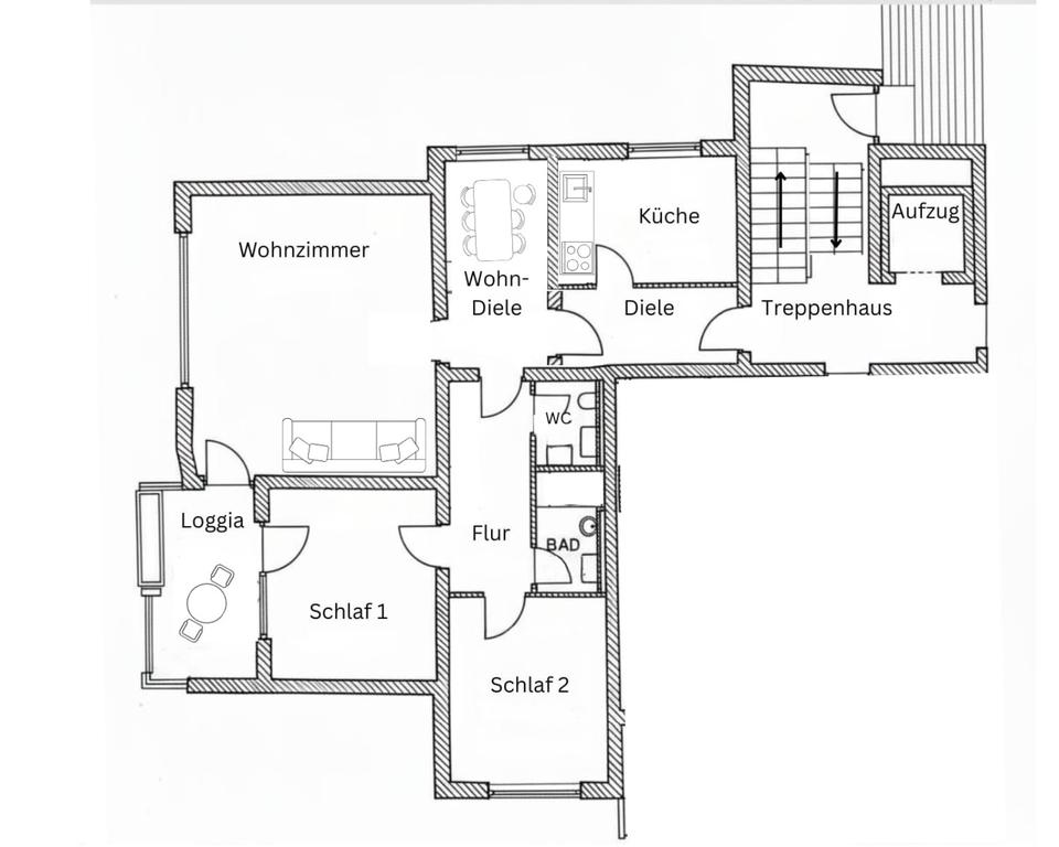 Thumbnail-Helle 3,5-Zi.-Wohnung 95 m² mit Westbalkon, TG & Aufzug, z. Miete