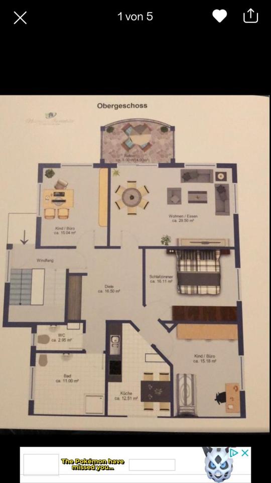 Thumbnail-charmante, geräumige 4-Zi. Wohnung in Bestlage 128 m² 1. Stock