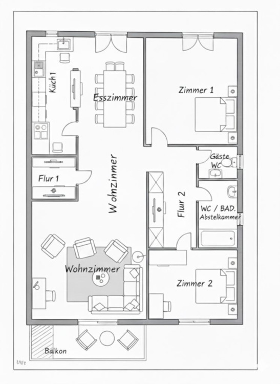 Thumbnail-Kernsanierte 3,5-Zi.-Wohnung (1. OG) | Gepflegtes Haus |TG-Platz
