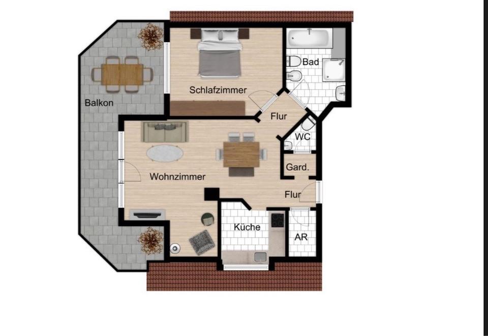 Thumbnail-Lichtdurchflutete vollmöblierte DG Wohnung zur Untermiete