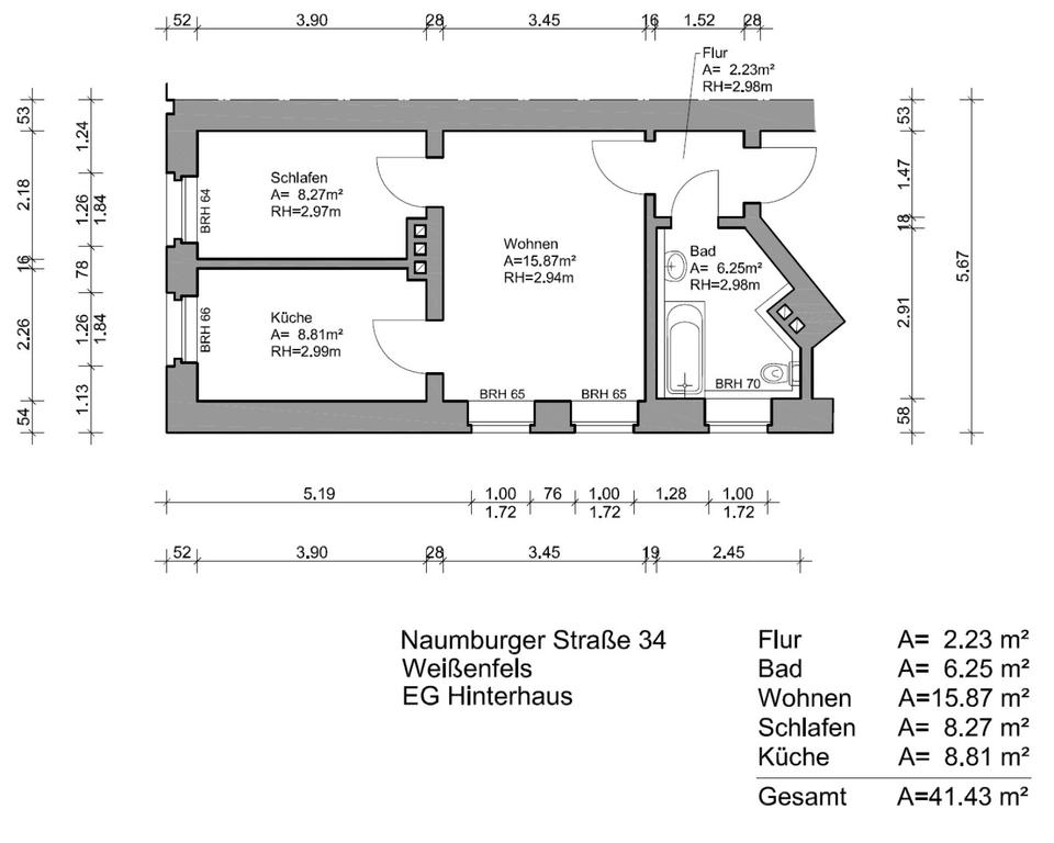 Thumbnail-2 Raum Wohnung im Hinterhaus, EG in der Naumburger Straße 34 Weiß