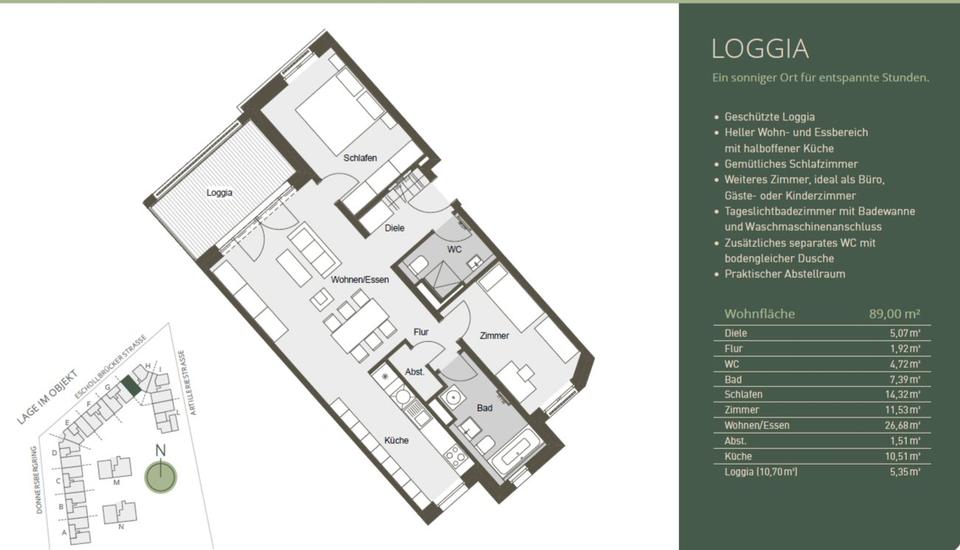 Thumbnail-Erstbezug: Moderne 3-Zimmer-Wohnung mit EBK im 1. OG in Darmstadt