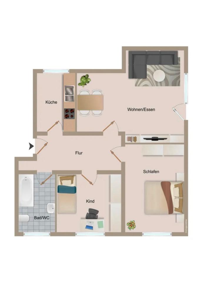 Thumbnail-3 Zimmer-Wohnung mit Terasse in Diedelsheim