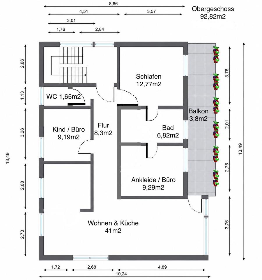 Thumbnail-Wohnung in Lichtenberg zu vermieten OG 92,82m2