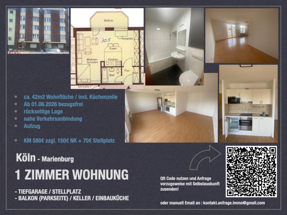 Thumbnail-Köln Marienburg 1 Zimmer Wohnung