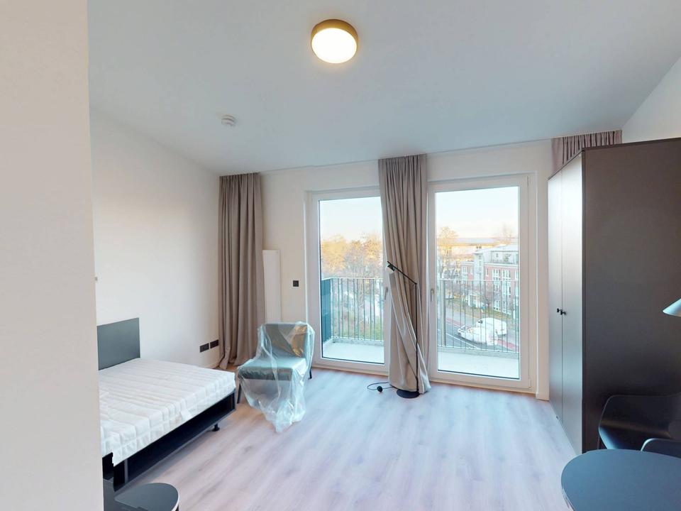 Thumbnail-Dein Neustart in Berlin: 1-Zimmer-Apartment mit moderner Möblierung, EINBAUKÜCHE und BALKON