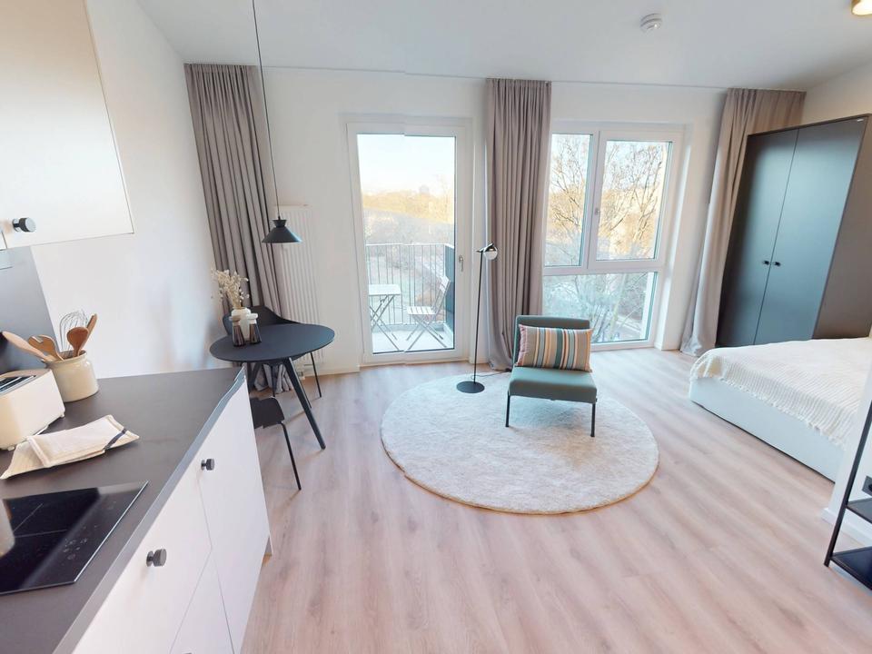 Thumbnail-Koffer packen und einziehen: Modernes 1-Zimmer-Apartment mit geschmackvoller Möblierung, EBK und BALKON direkt an der Spree