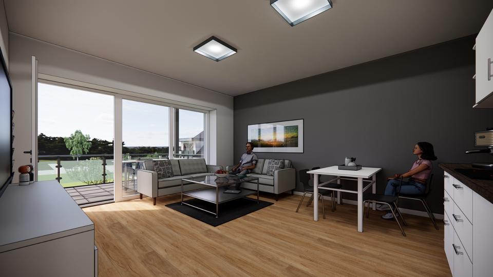 Thumbnail-Barrierefreie 2-Zimmer-Wohnung mit Südbalkon und Aufzug nahe LeipzigHalle im Niedrigenergiehaus