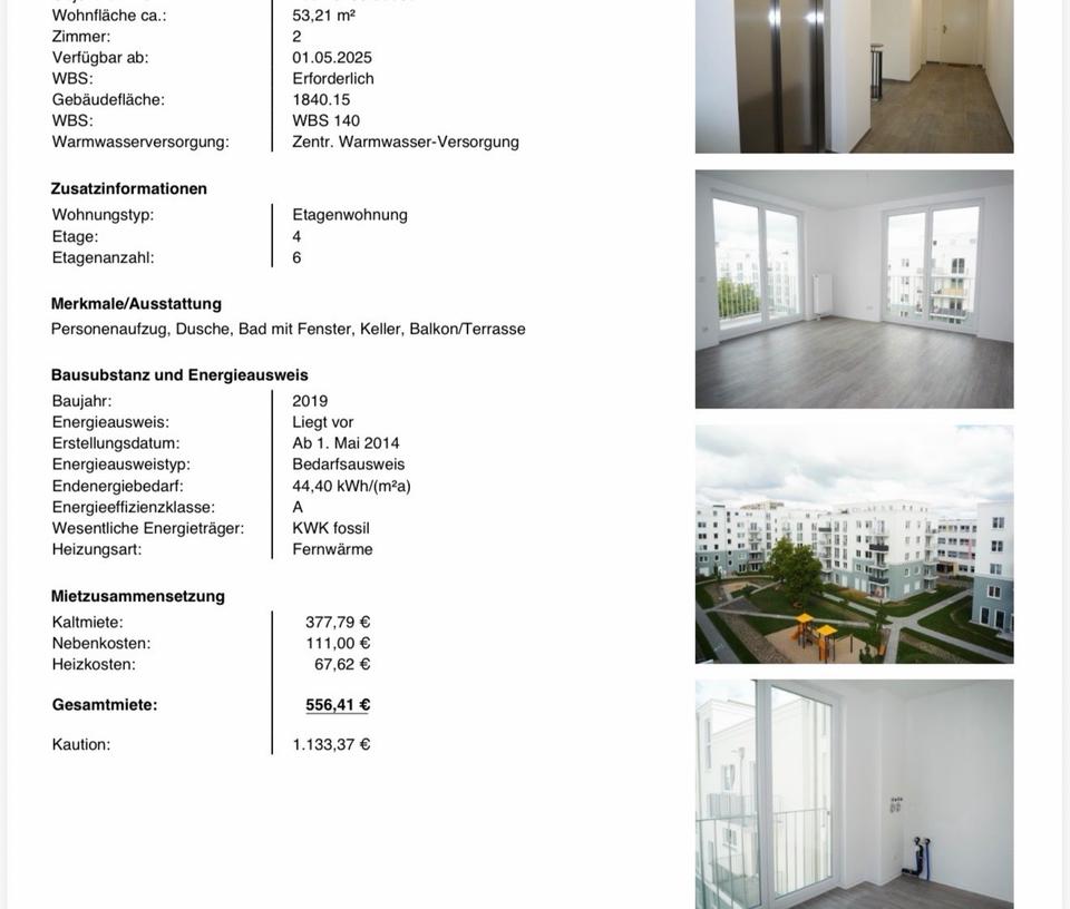 Thumbnail-2 Zimmer Wohnung nur wbs 140