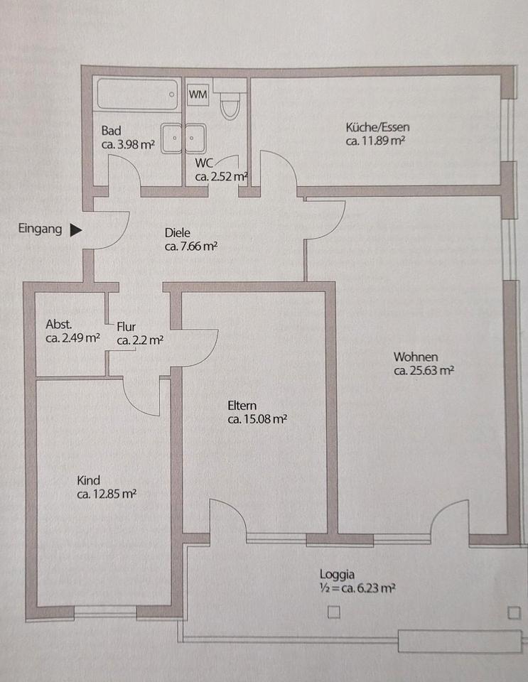 Thumbnail-3-Zimmerwohnung Bruderhofgebiet ab sofort bezugsfähig
