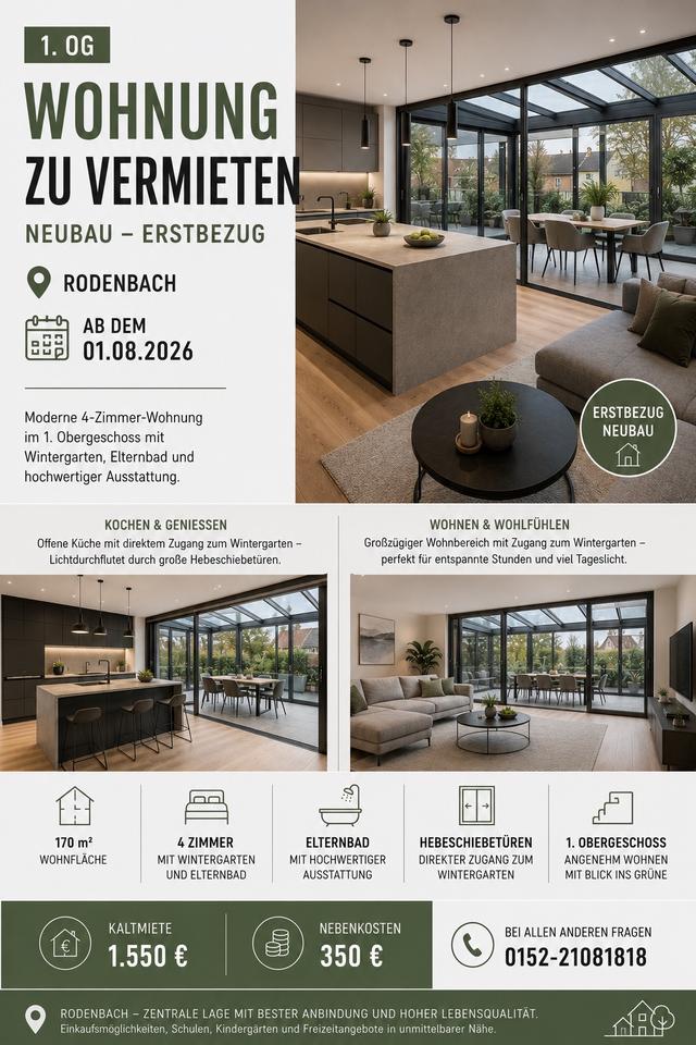 Thumbnail-Wohnung in Rodenbach zu Vermieten Erstbezug