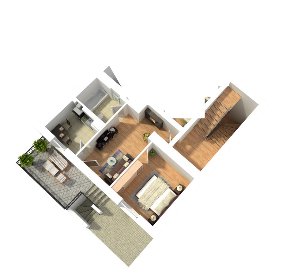 Thumbnail-renovierte 2ZKB VK-Ludweiler, Gartenseite