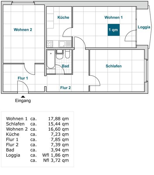 Thumbnail-Sanierte 3 Raumwohnung mit Balkon