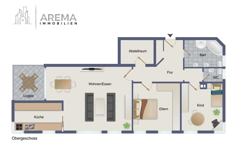 Thumbnail-Helle 3-Zimmer-Wohnung mit Loggia, Einbauküche & Tiefgaragenstellplatz in Rodgau-Jügesheim