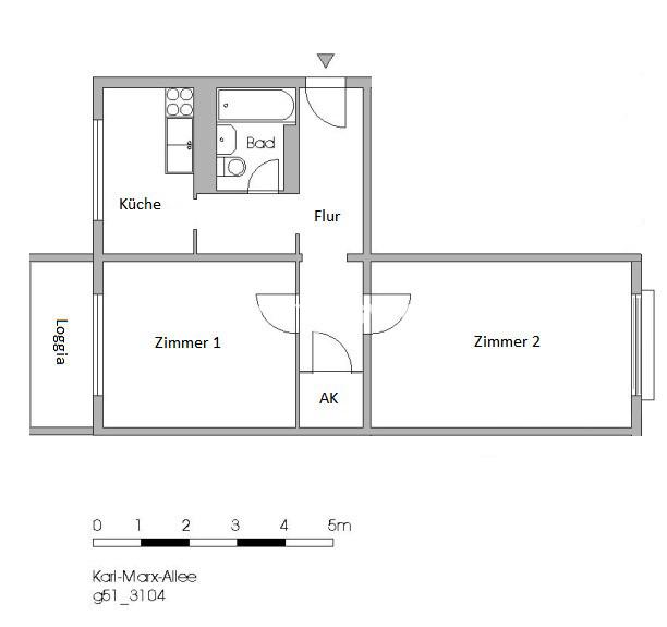 Thumbnail-Wohnungsswap - 2 Zimmer, 57 m² - Karl-Marx-Allee, Friedrichshain, Berlin