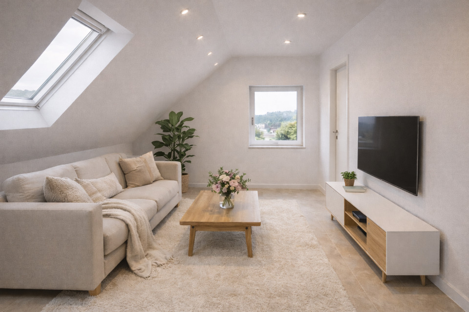 Thumbnail-Moderne 2-Zimmer-DG Wohnung mit Fußbodenheizung & Blick ins Grüne