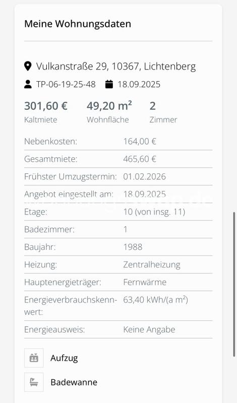 Thumbnail-Wohnungsswap - 2 Zimmer, 49 m² - Vulkanstraße, Lichtenberg, Berlin