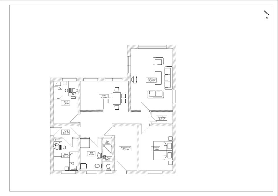 Thumbnail-4,5-Zimmer Wohnung mit Küche, Bad, Gäste-WC, Terrasse und Garten