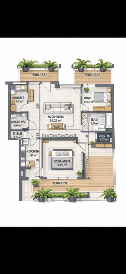 Thumbnail-Penthouse Wohnung 110 Quadratmeter