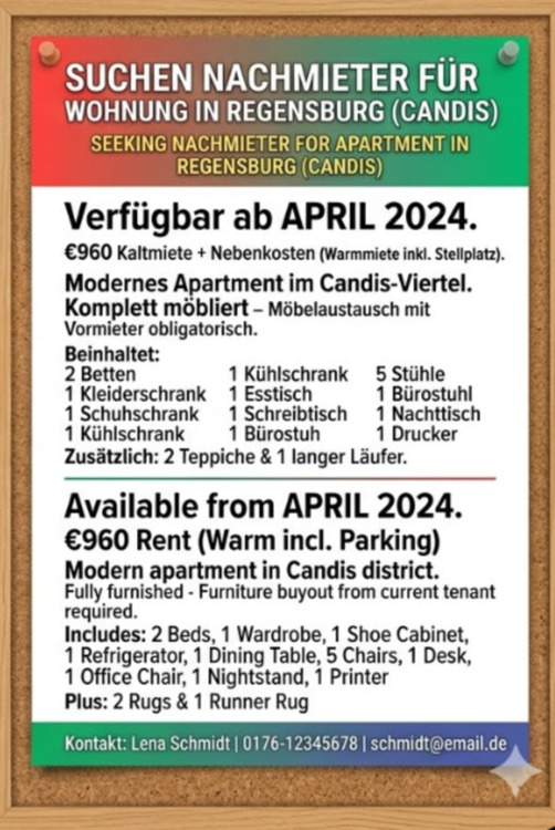 Thumbnail-Furnished Apartment for Rent in Regensburg - Candis District