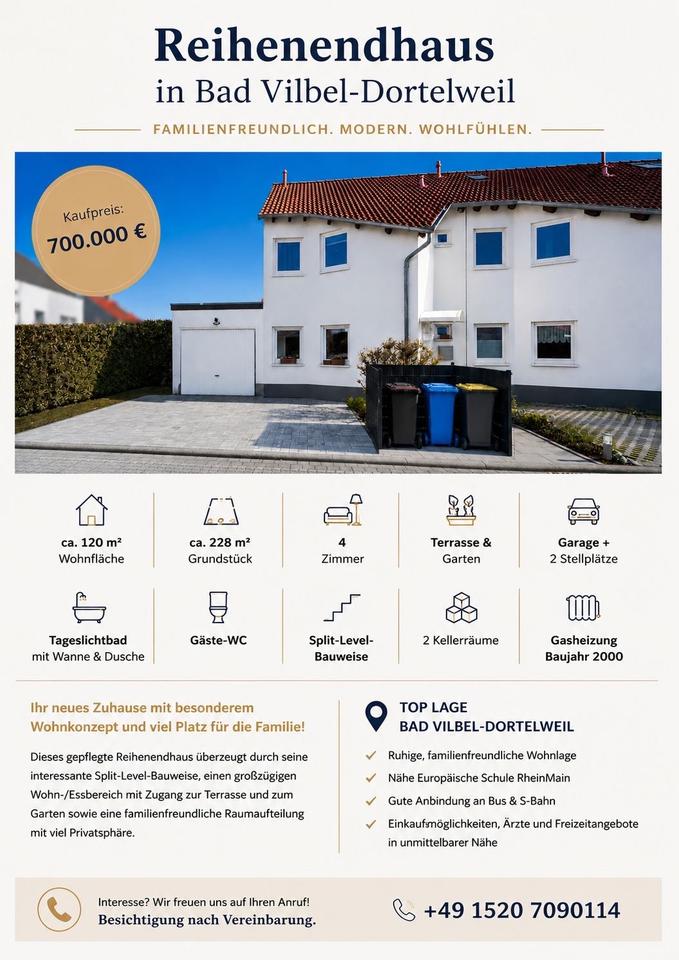 Thumbnail-Reihenendhaus in Bad Vilbel-Dortelweil von Privat zu verkaufen