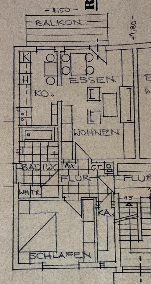 Thumbnail-Guntersblum, 2Zimmer, 63qm, Küche, Tageslicht-Wannenba, Balkon